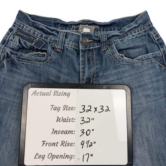 Axe & Crown Jeans Mens 32x32 (32x30 Fit) Blue Outlaw Denim Relaxed Boot Grunge - Picture 2 of 13